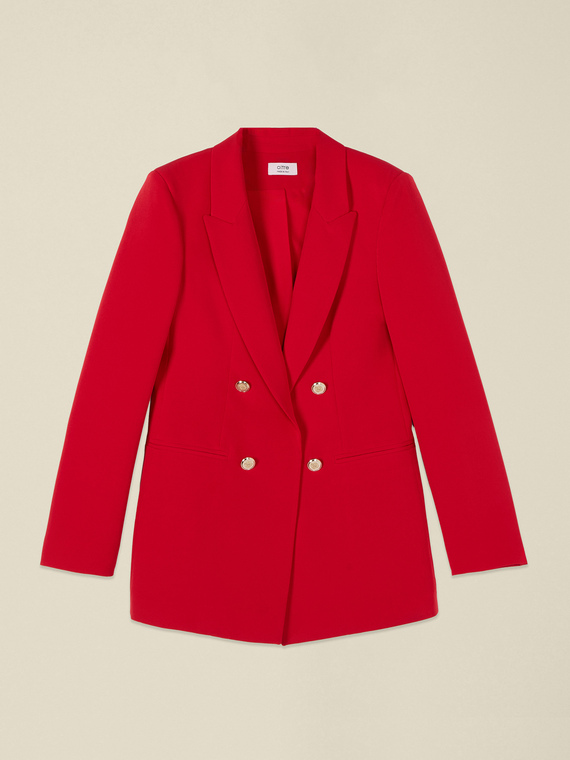 Zweireihiger Blazer aus technischem Gewebe