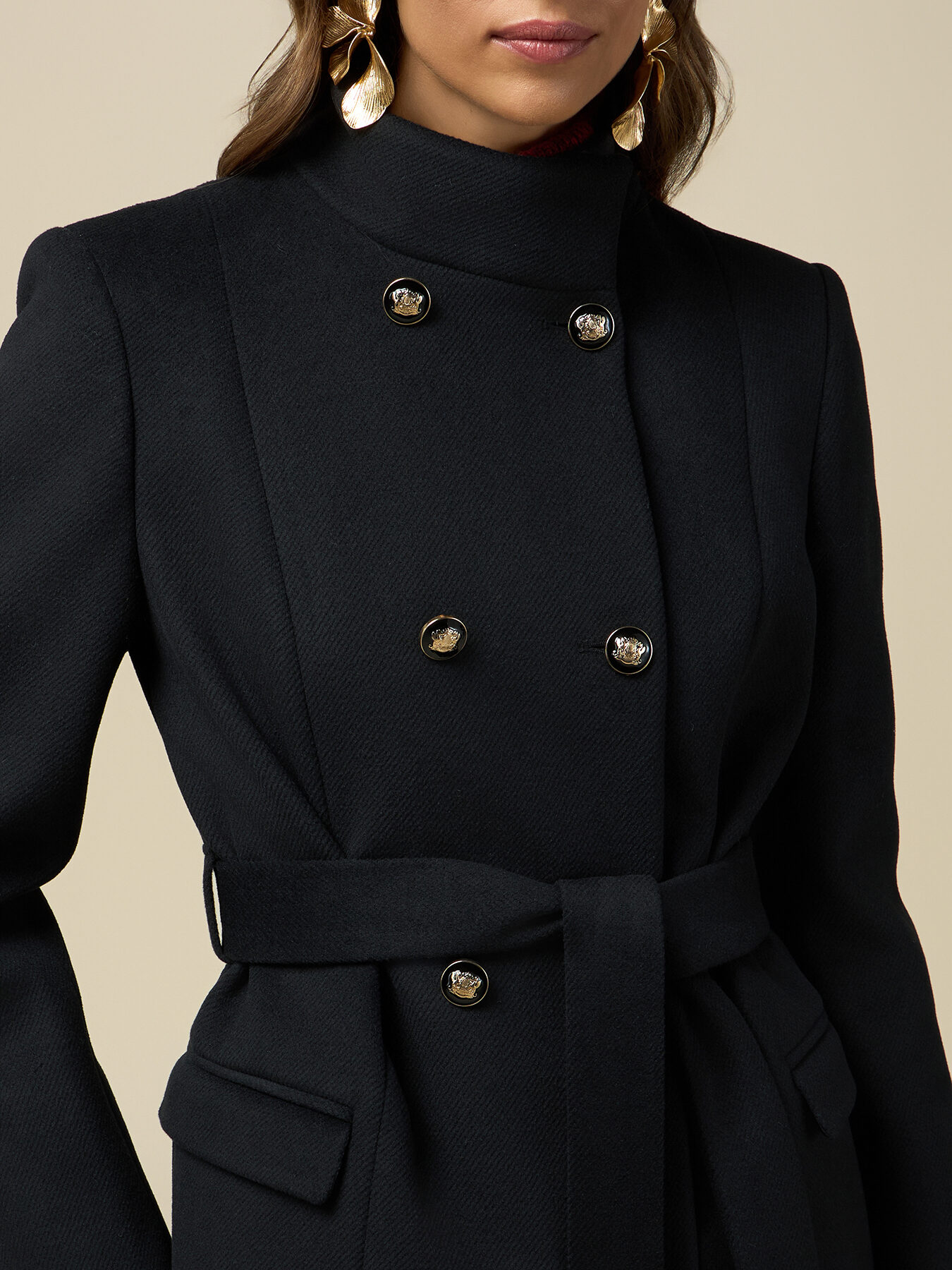 Double-breasted coat with belt image number 2