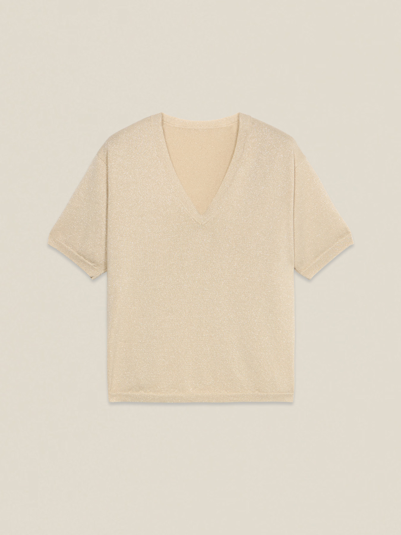 V-neck lurex sweater image number 3