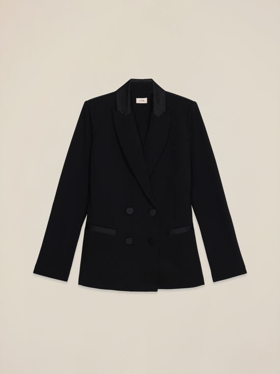 Doppelreihiger Blazer mit bezogenen Kn&ouml;pfen