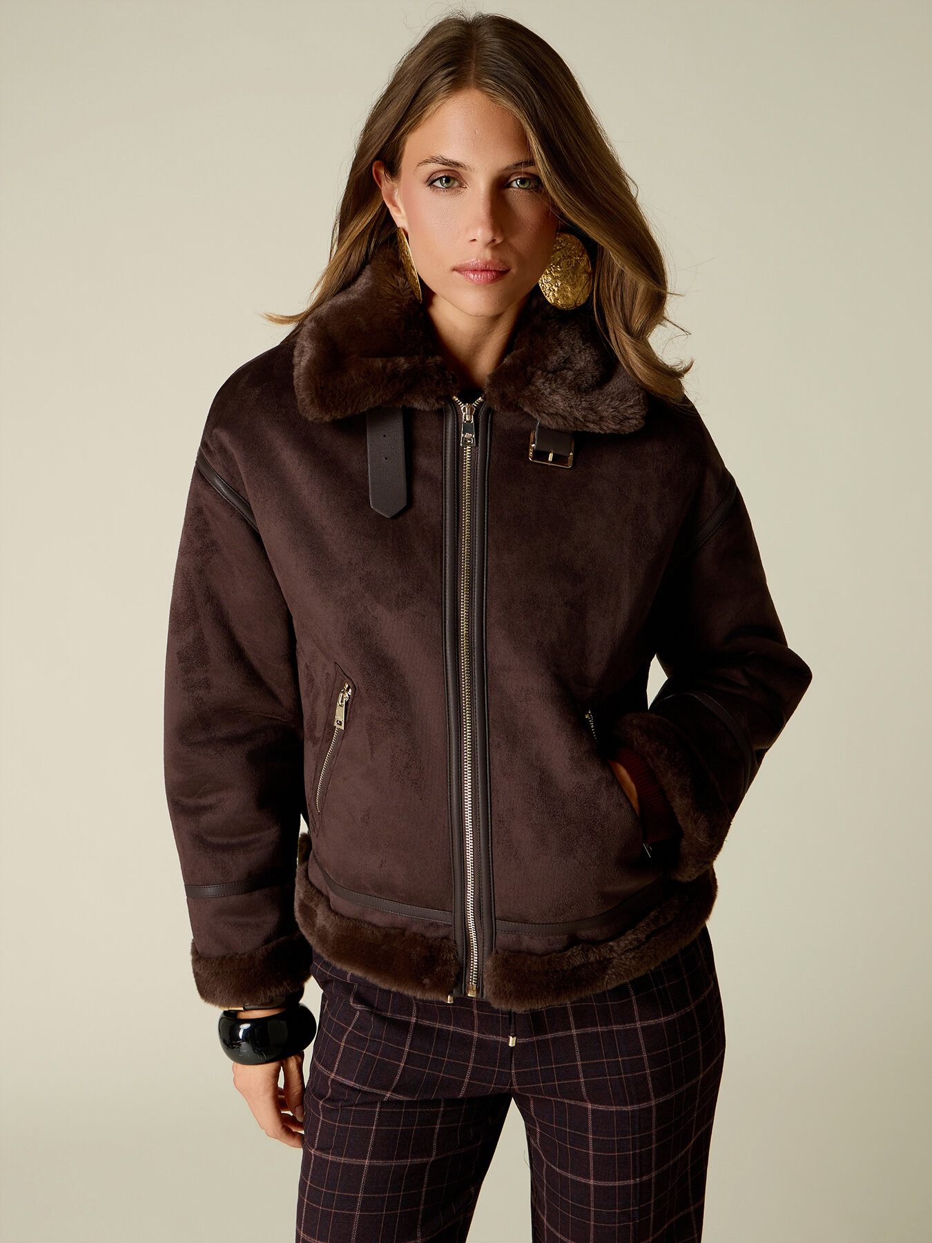 Shearling-effect jacket image number 0