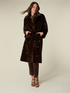 Long faux fur coat with eyelets image number 0