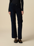 Pantaloni evazați din denim cu efect de catifea image number 3