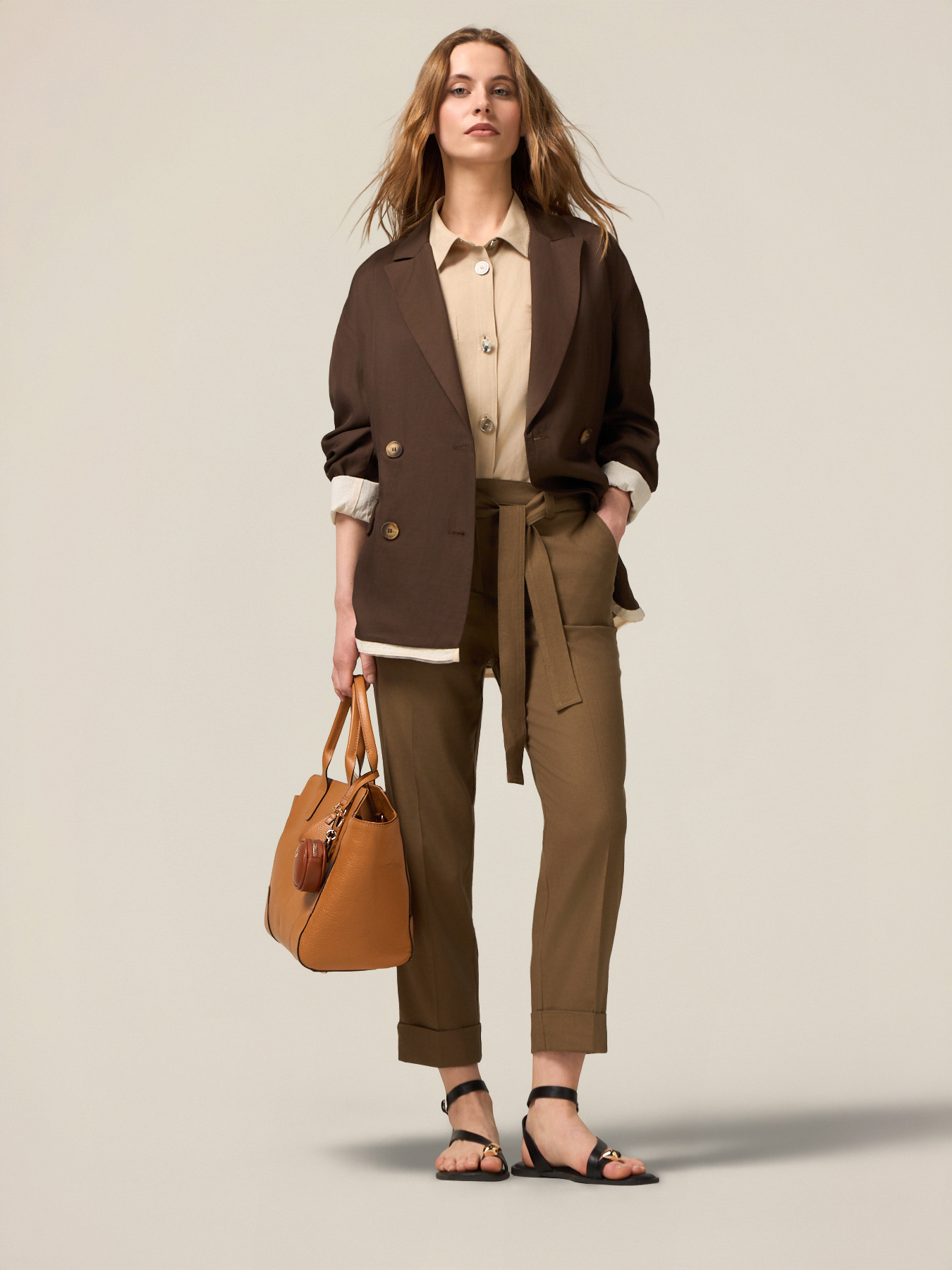 Linen blend chino pants image number 0