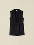 Gilet in lino con cintura in vita image number 3