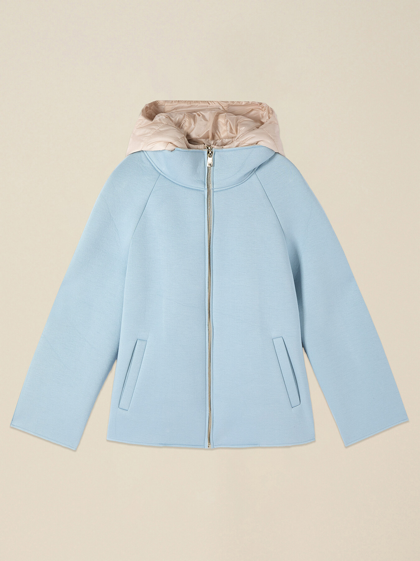 Short scuba coat with quilted panels image number 3