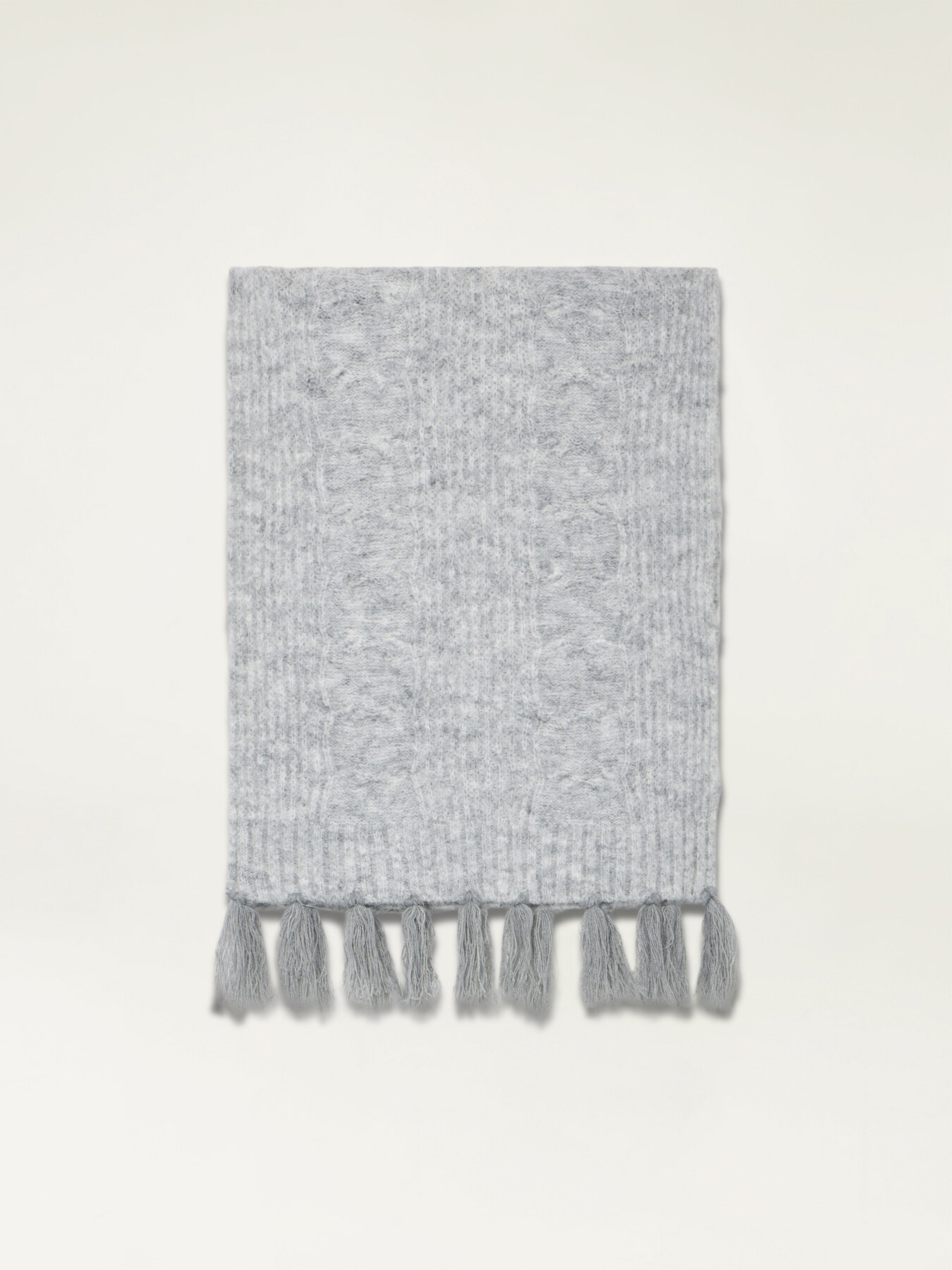 Wool blend scarf with fringes image number 1
