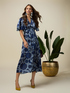 Patterned satin midi dress image number 3