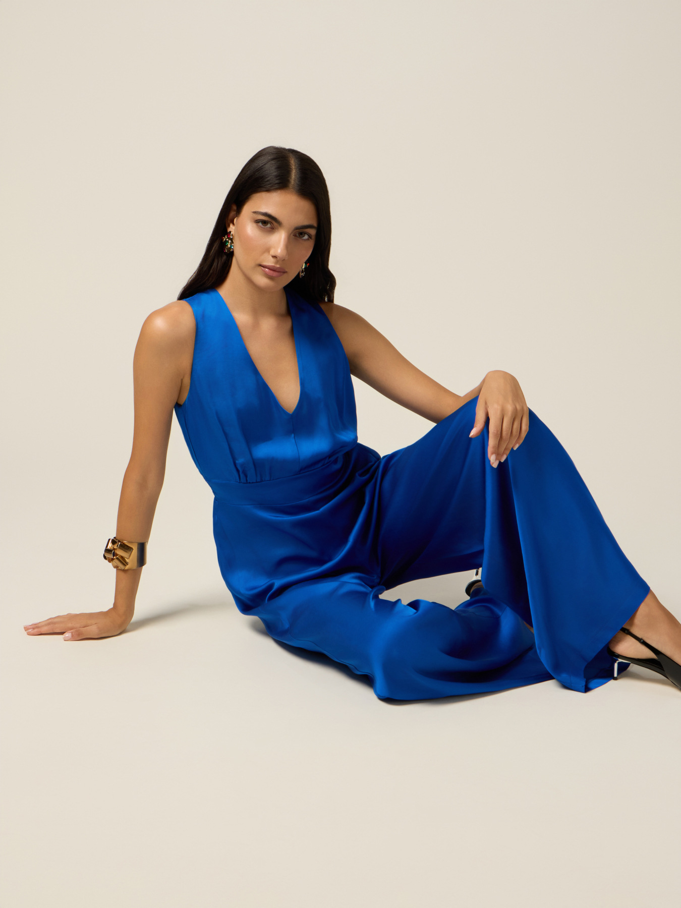 Viscose satin jumpsuit image number 3
