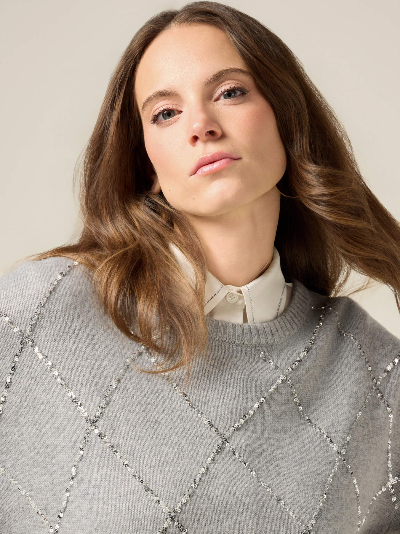 Jersey mezcla cashmere con lentejuelas image number 2