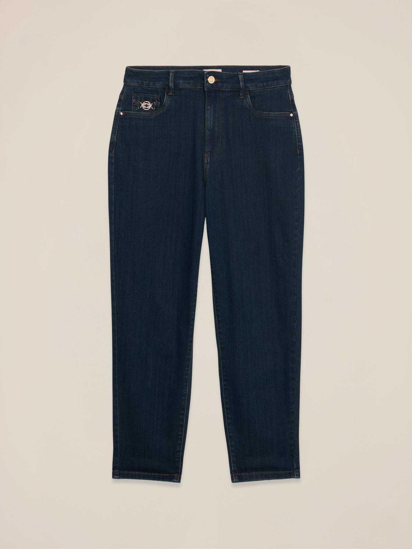 Dark blue wash boyslim jeans image number 4