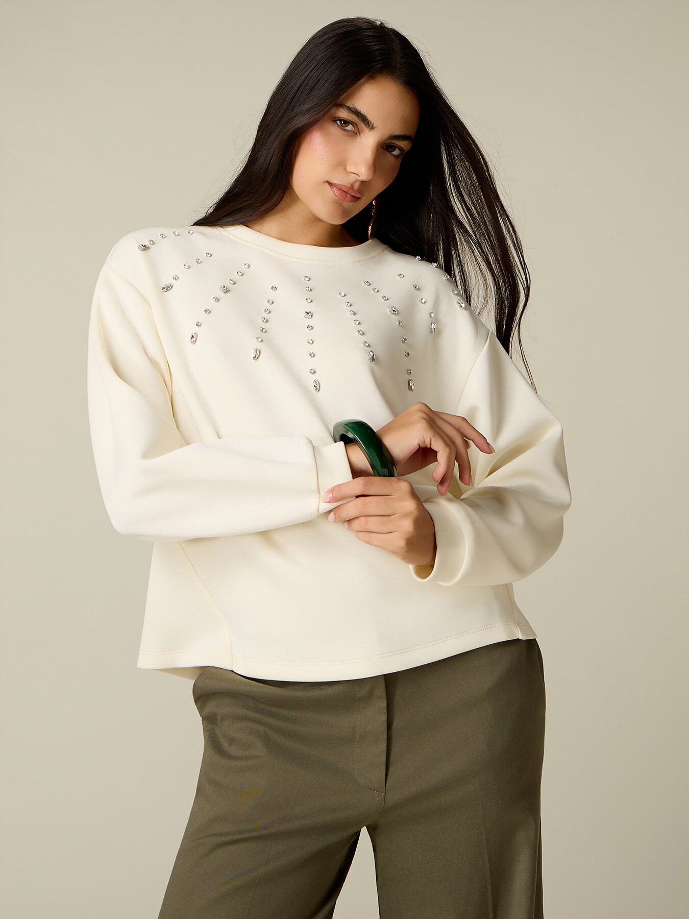 Scuba sweatshirt with bezels image number 0