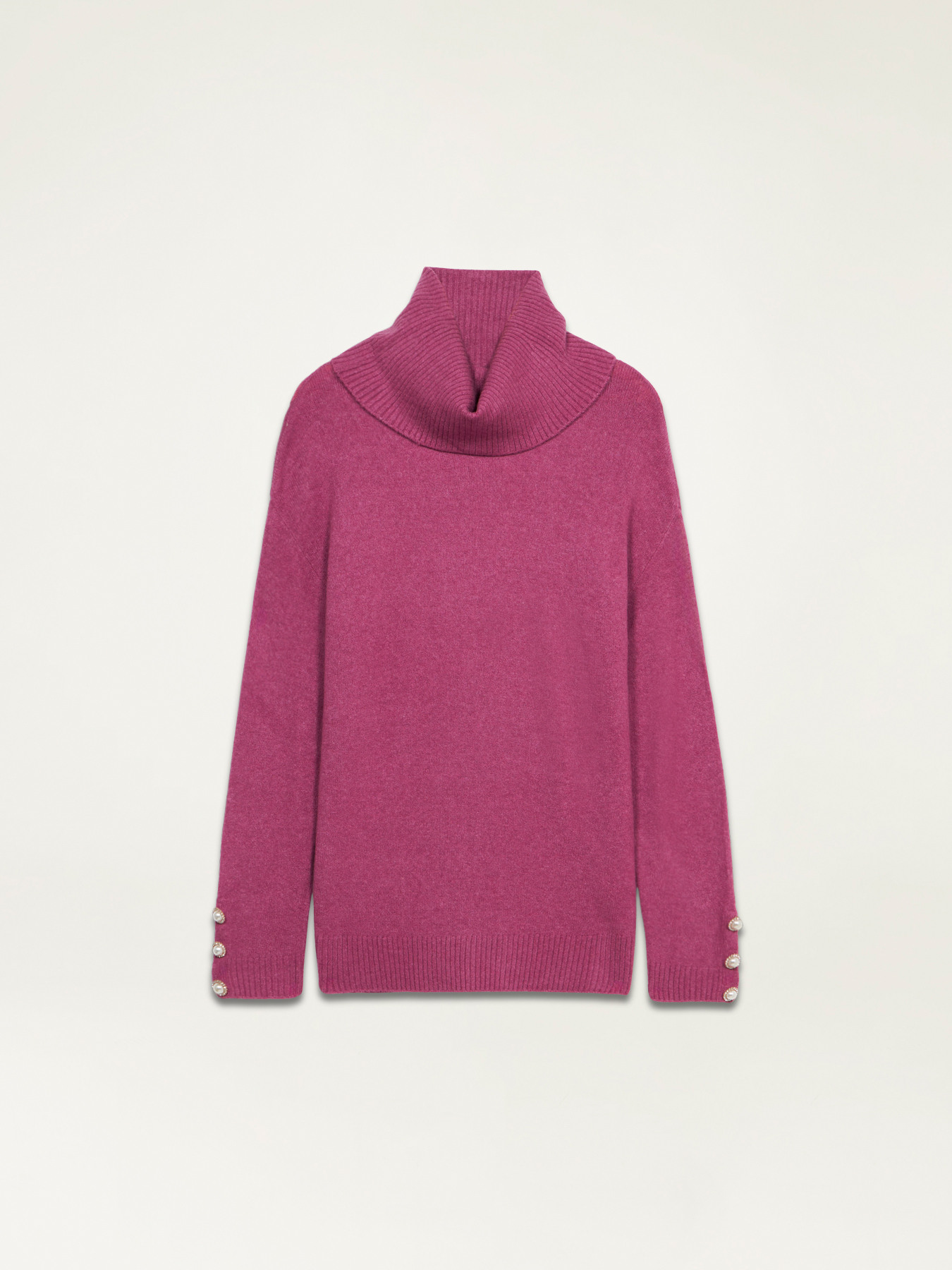 Pull de laine m&eacute;lang&eacute;e avec boutons bijou image number 3