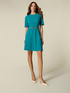 Flared dress with metal belt image number 0