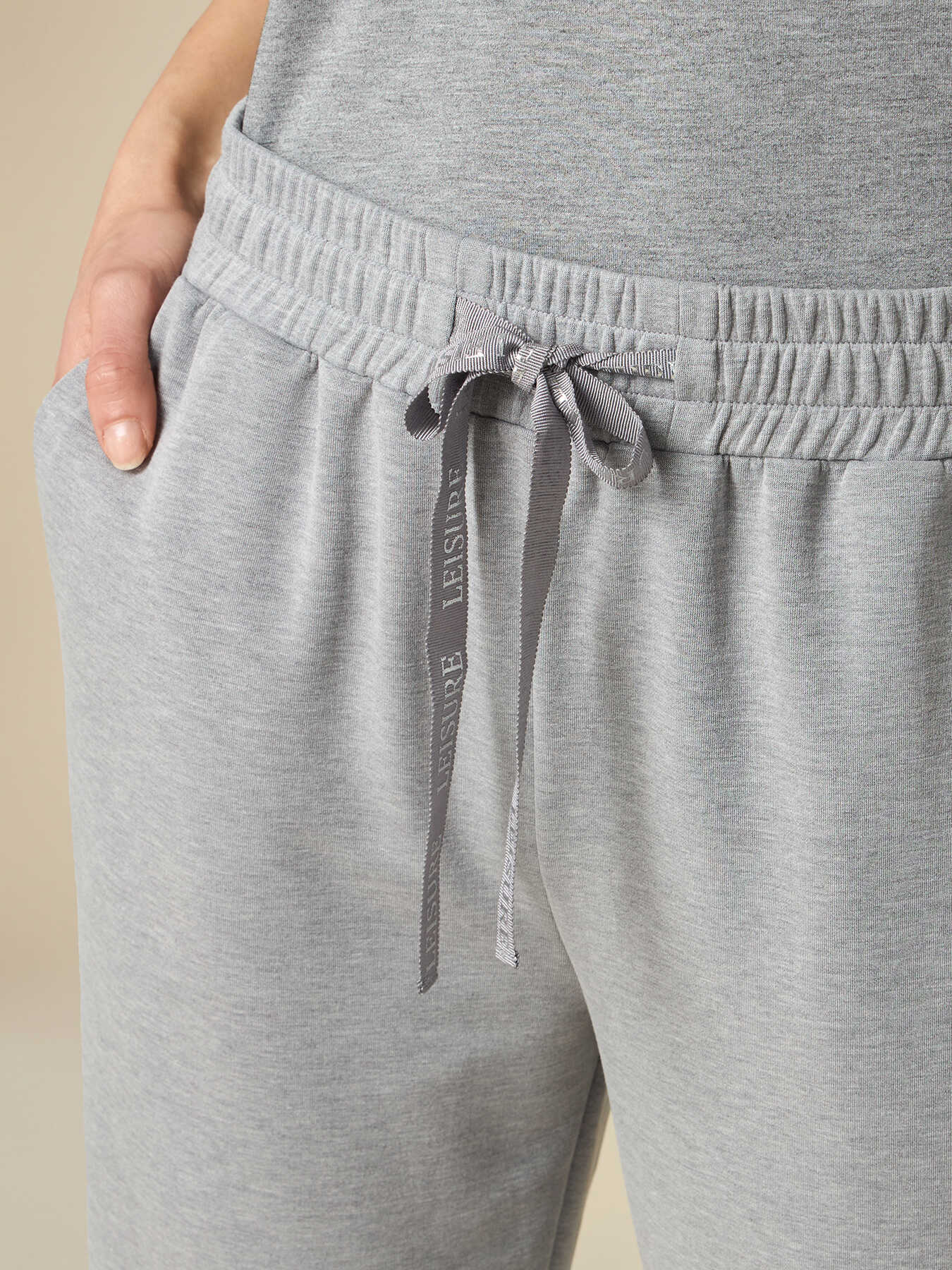Joggers soft touch in felpa m&eacute;lange image number 2
