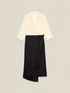 Two-material dress with wrap skirt image number 4