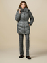 Midi down jacket with belt and furry collar image number 0