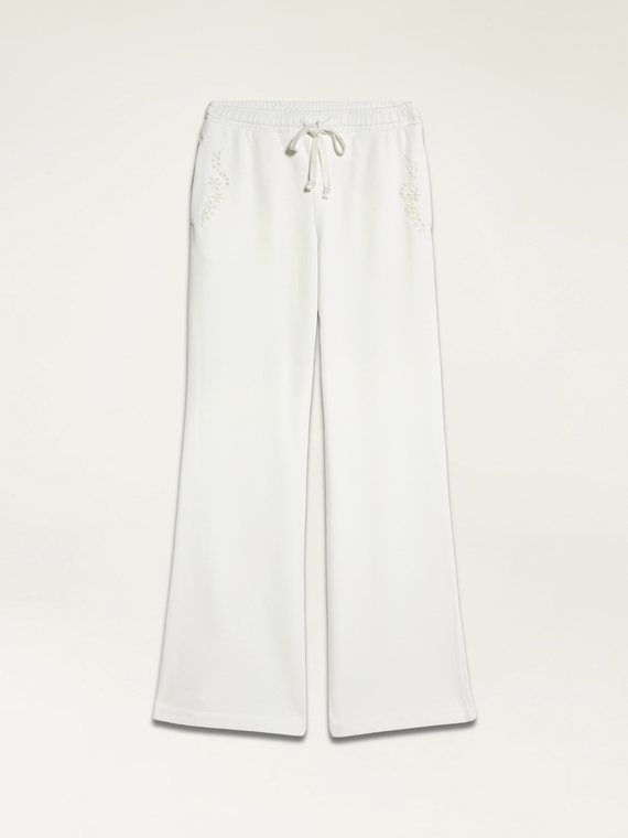 Broderie anglaise embroidery joggers
