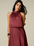 Vestido midi halter neck de sat&eacute;n image number 2