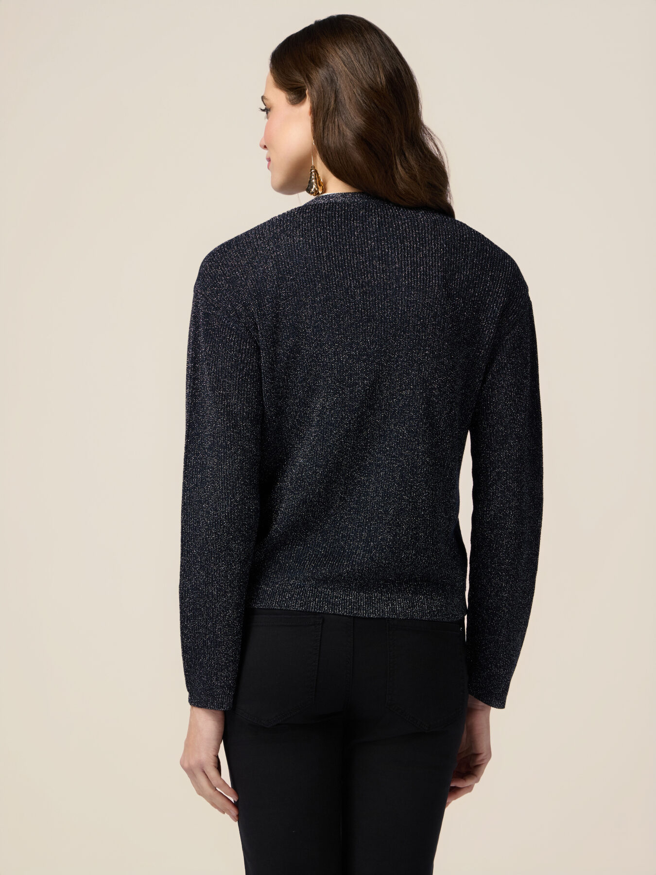 Lurex-Strickjacke mit Schmuckkn&ouml;pfen image number 1