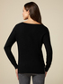 Maglia scollo a V misto cashmere con strass image number 1