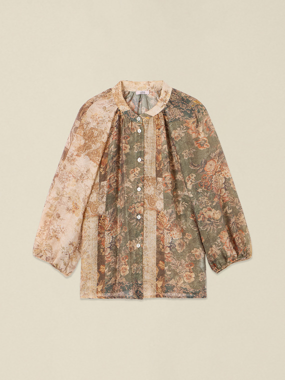 Bluse aus Lyocell-Mix mit Muster