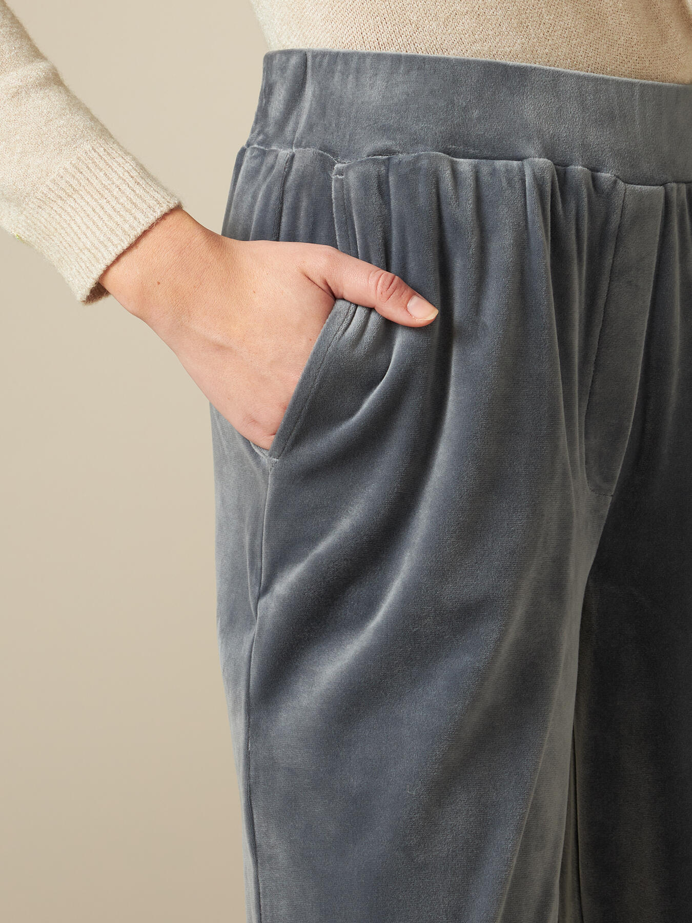 Joggers a palazzo in ciniglia image number 2