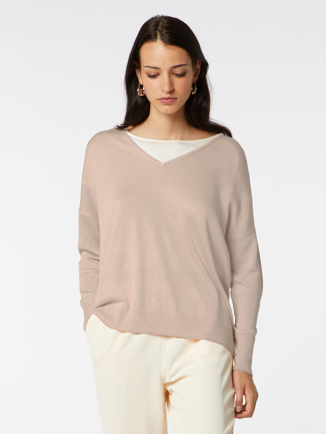 Lurex sweater with v-neck image number 0