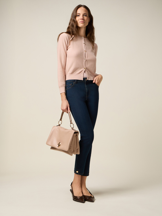 Regular jeans with decorative buttons