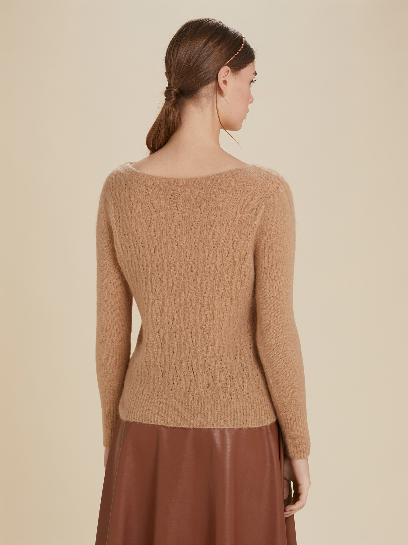 Maglia misto mohair con losanghe image number 2