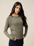 Mixed viscose sweater with decorative buttons image number 0