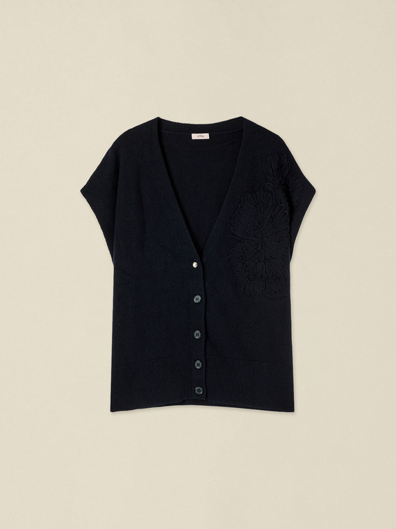 Kurz&auml;rmliger Cardigan mit Stickerei