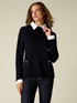 Cashmere-blend sweater with shirt details image number 0