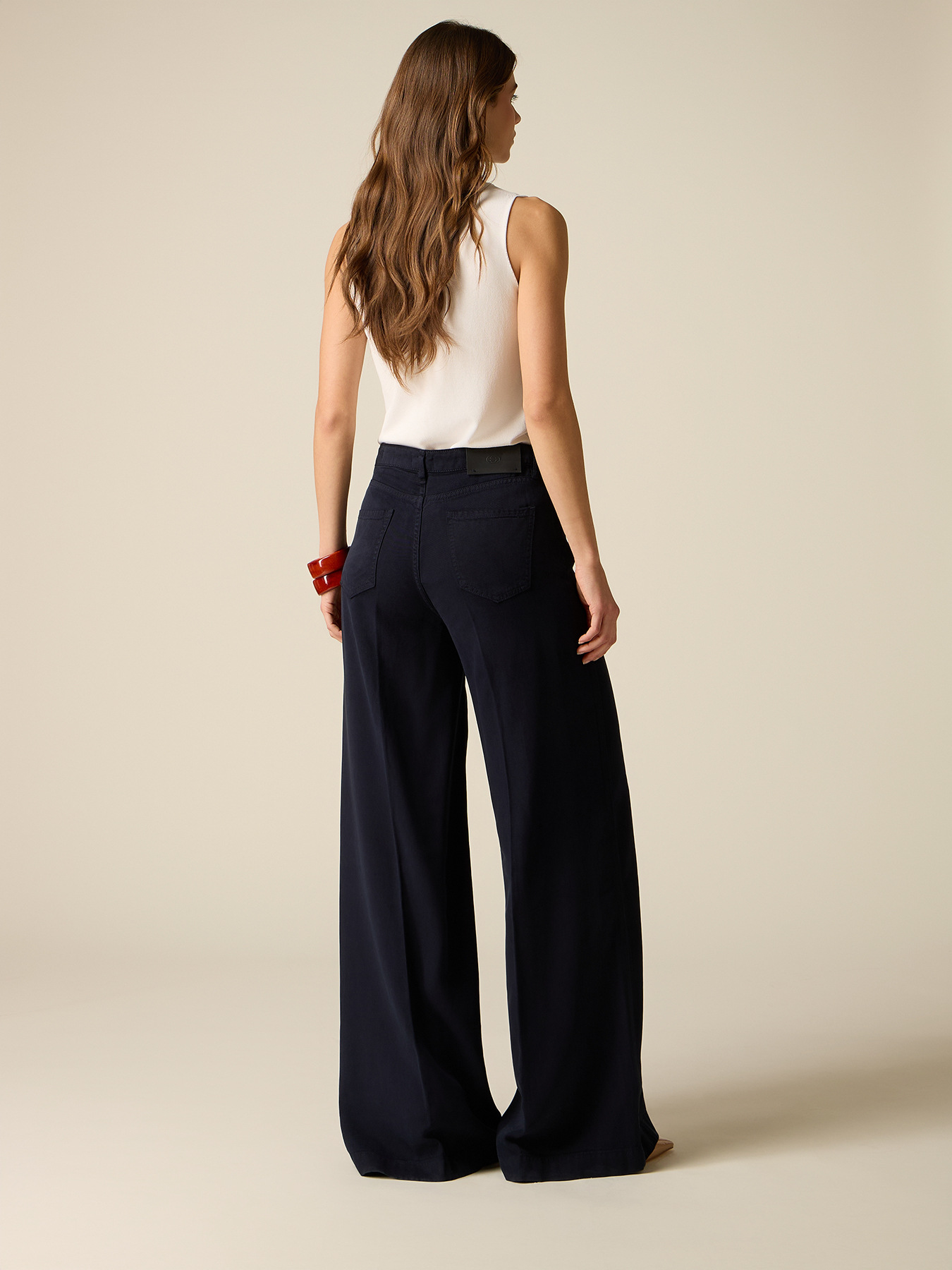 Pantalon palazzo en tencel image number 1