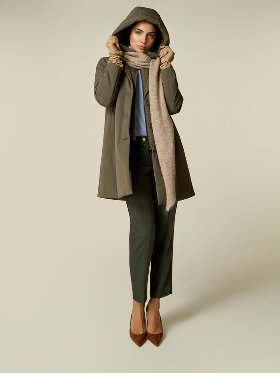 Cigarette-cut trousers in corduroy-effect fabric
