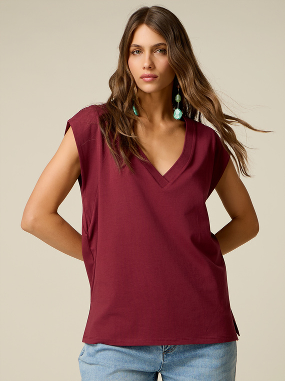 Cotton V-neck T-shirt