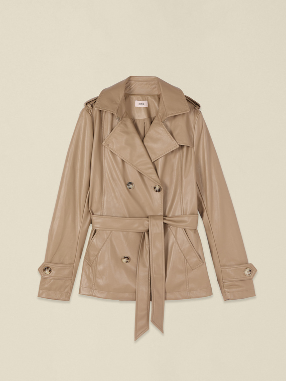 Kurzer zweireihiger Trenchcoat