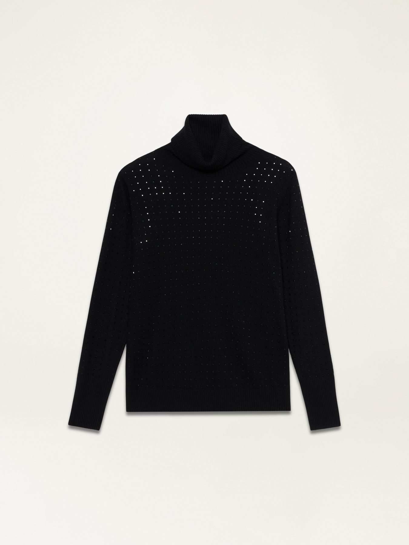 Rollkragenpullover mit Kristallsteinen image number 3