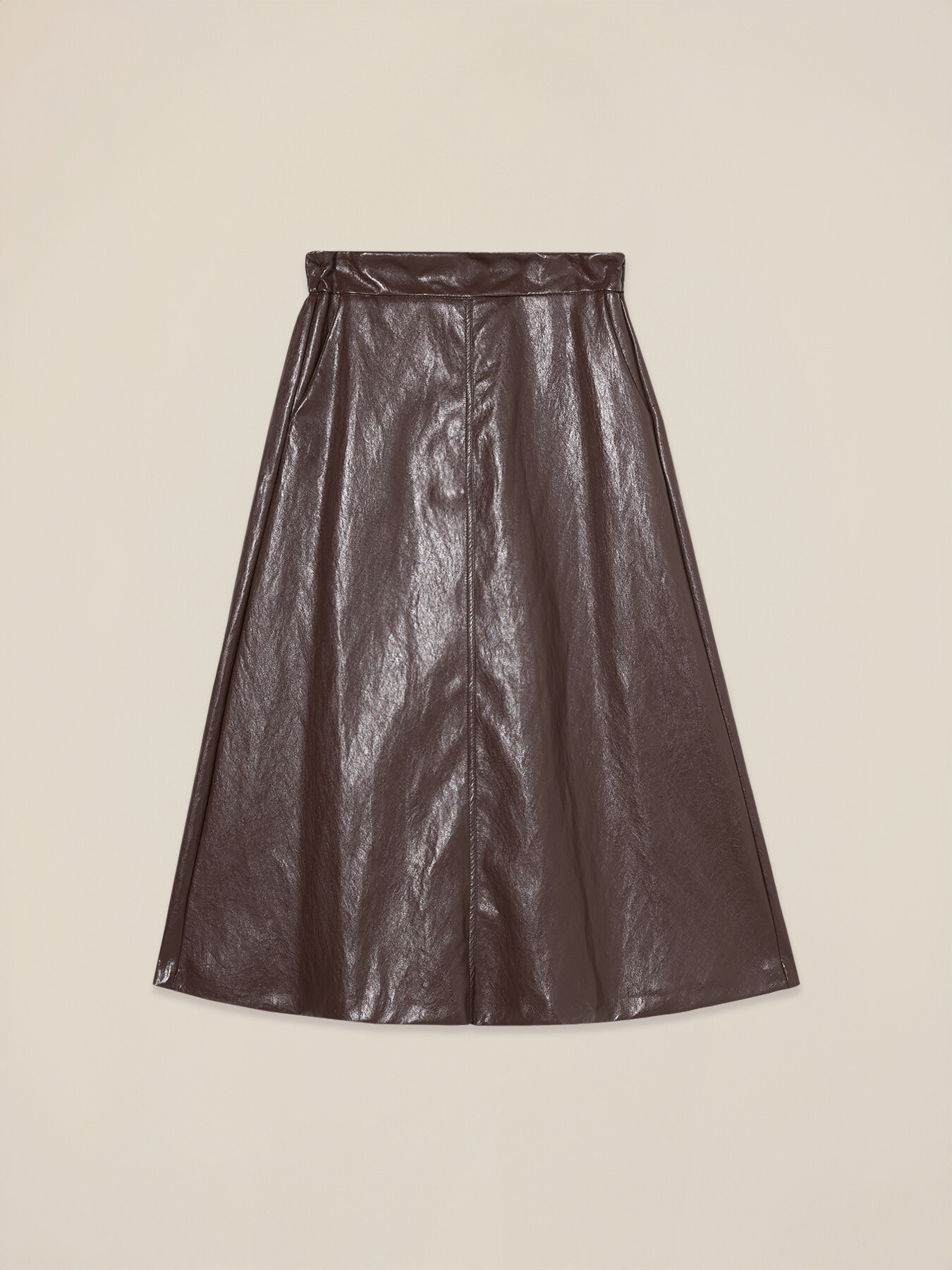 A-line skirt in coated fabric image number 0
