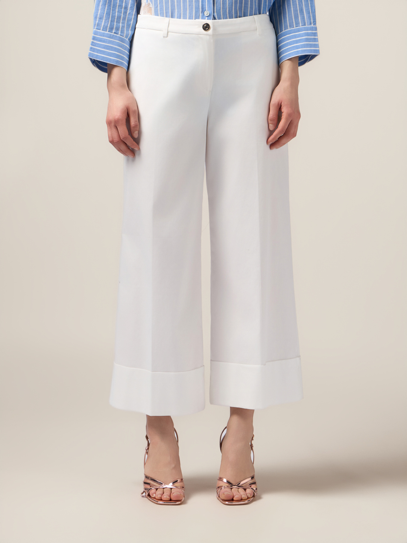 Cotton blend palazzo pants image number 3