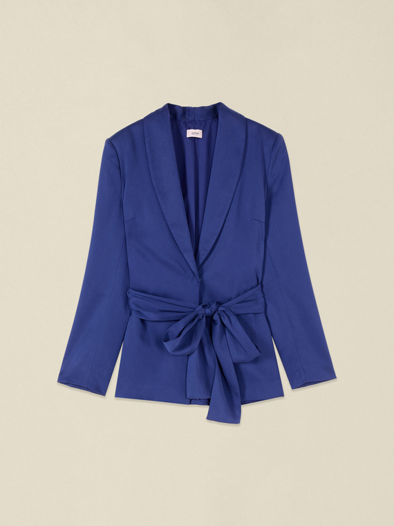Chaqueta de lyocell con cintur&oacute;n