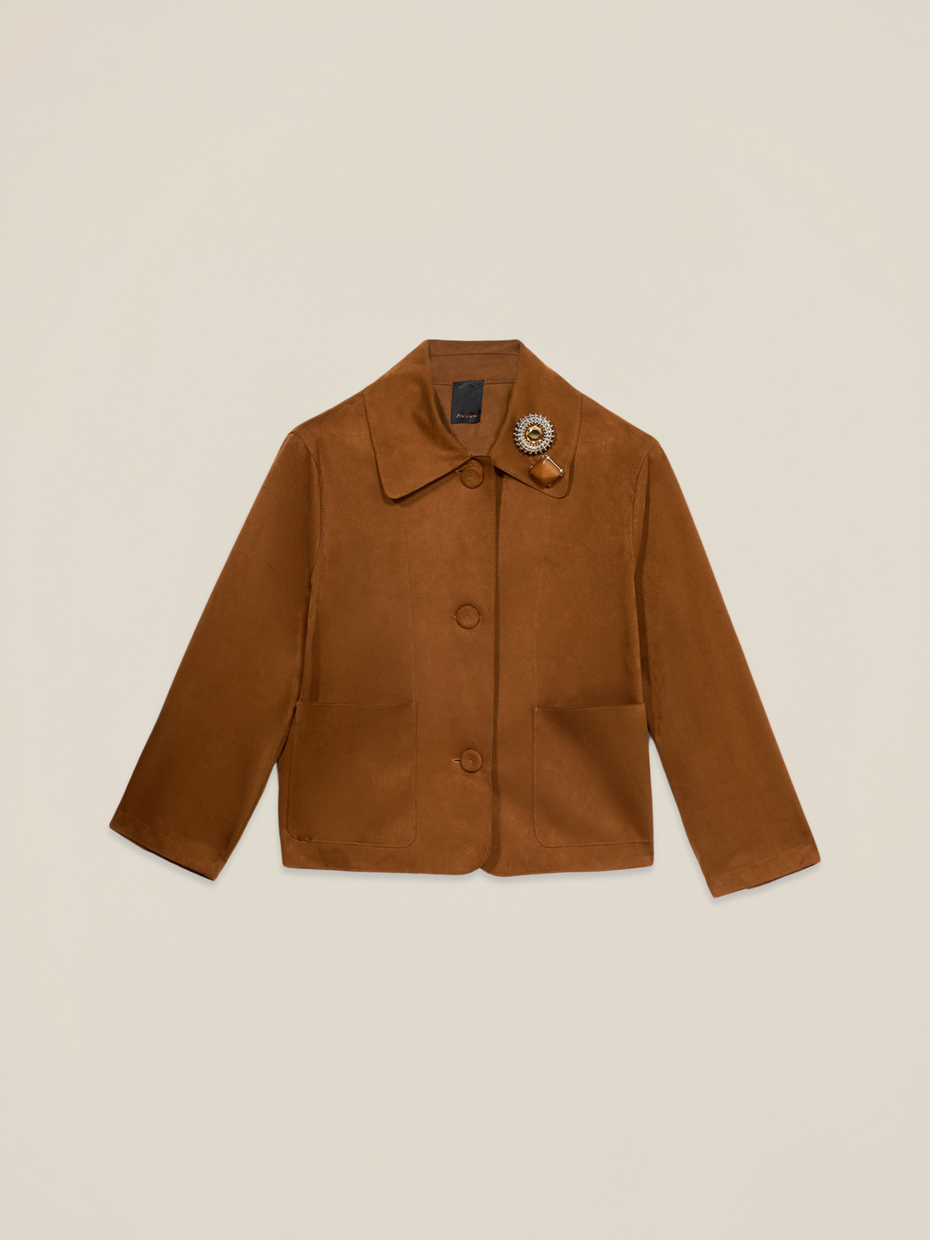 Boxy jacket with jewel brooch image number 3