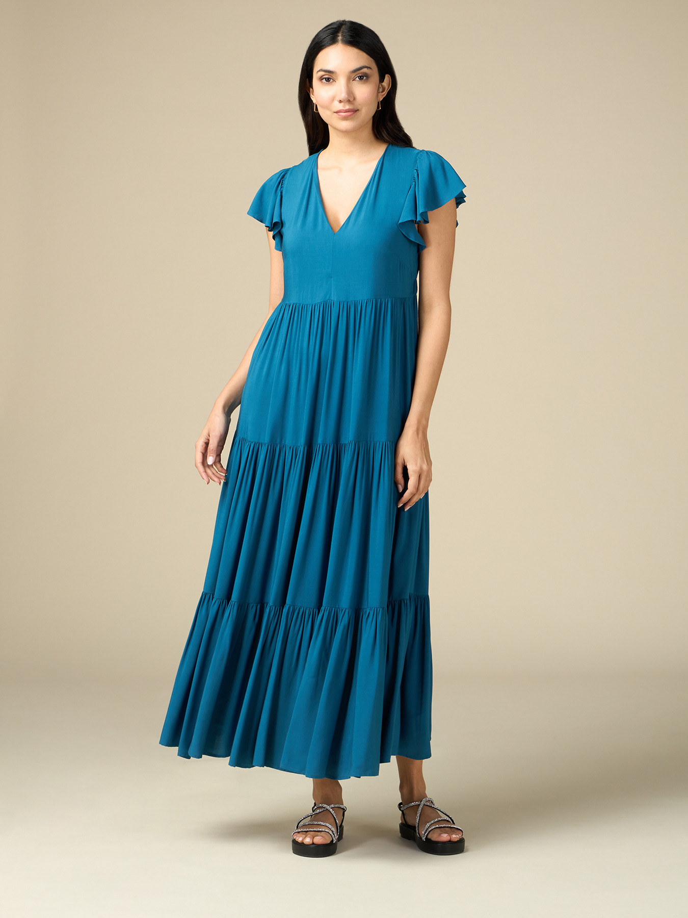 Vestito lungo in viscosa image number 3