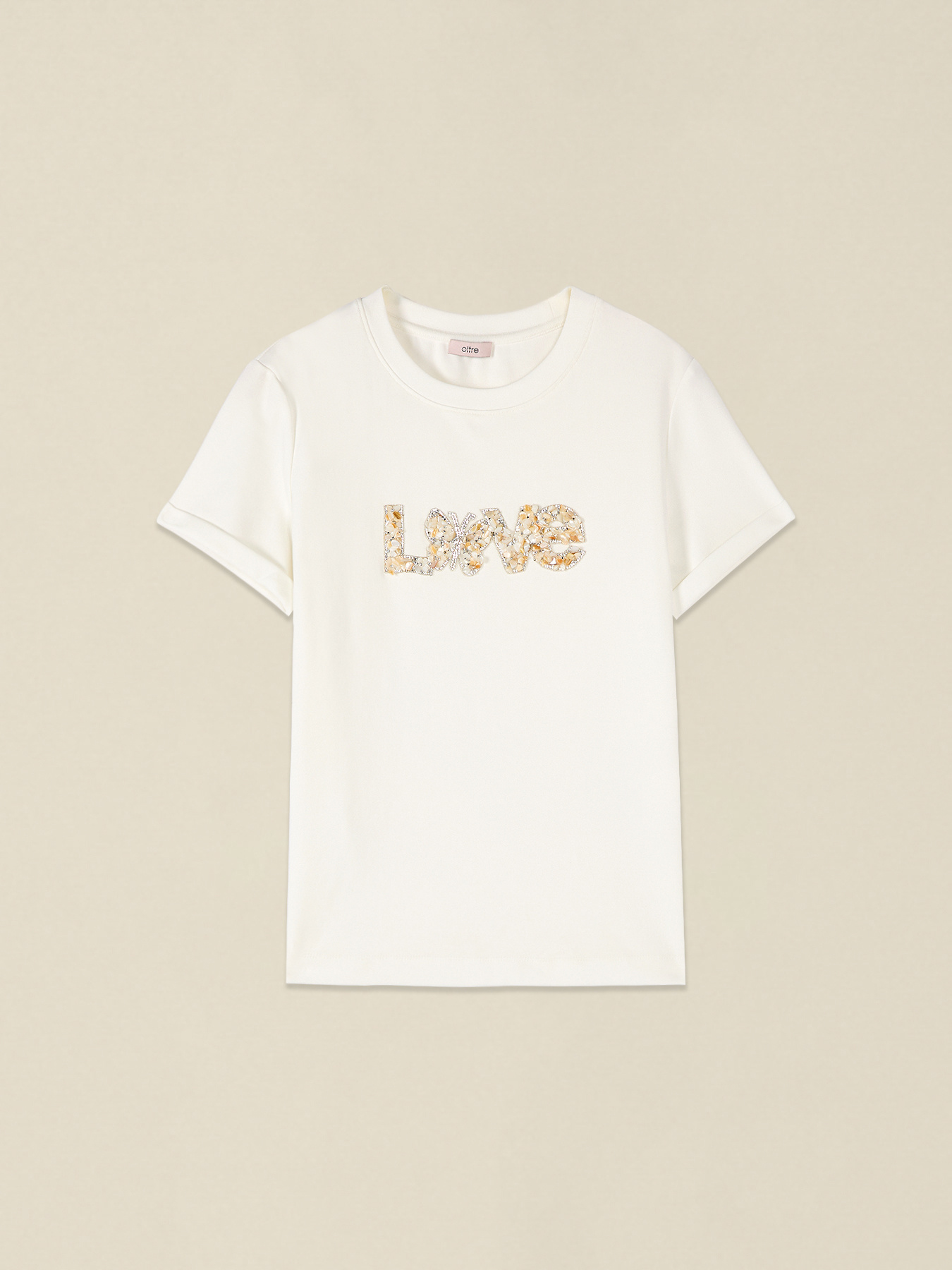 T-shirt with jewel embroidered lettering image number 3