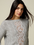 Cashmere blend sweater with lace insert image number 2