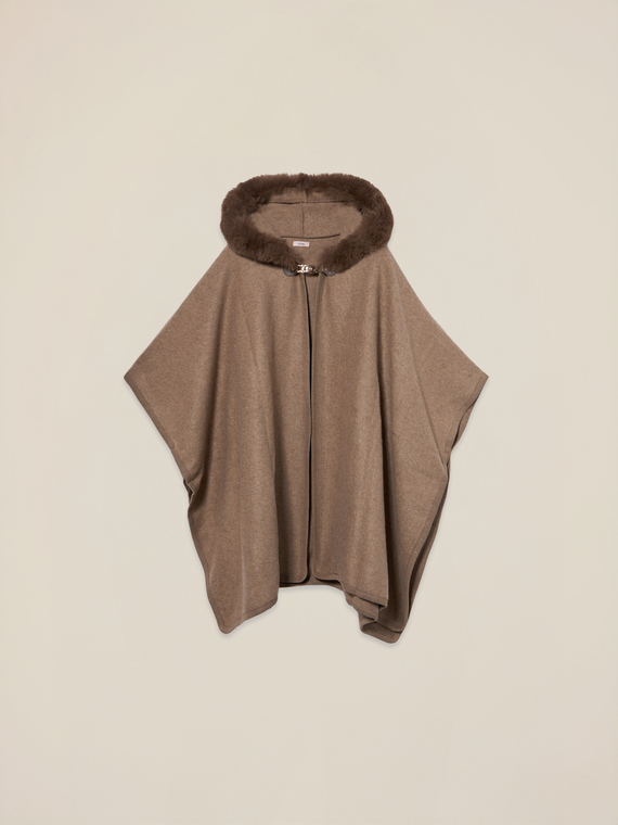Maxi hooded poncho