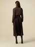 Midi satin dress with pleated skirt image number 1