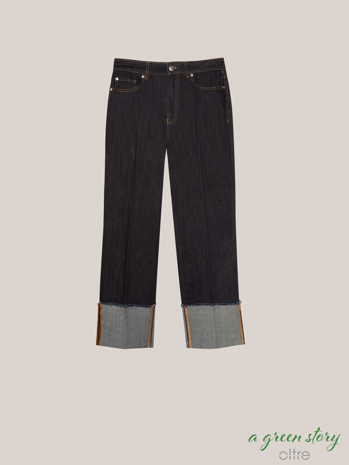 Osaka blue rinse jeans with turn-up image number 3
