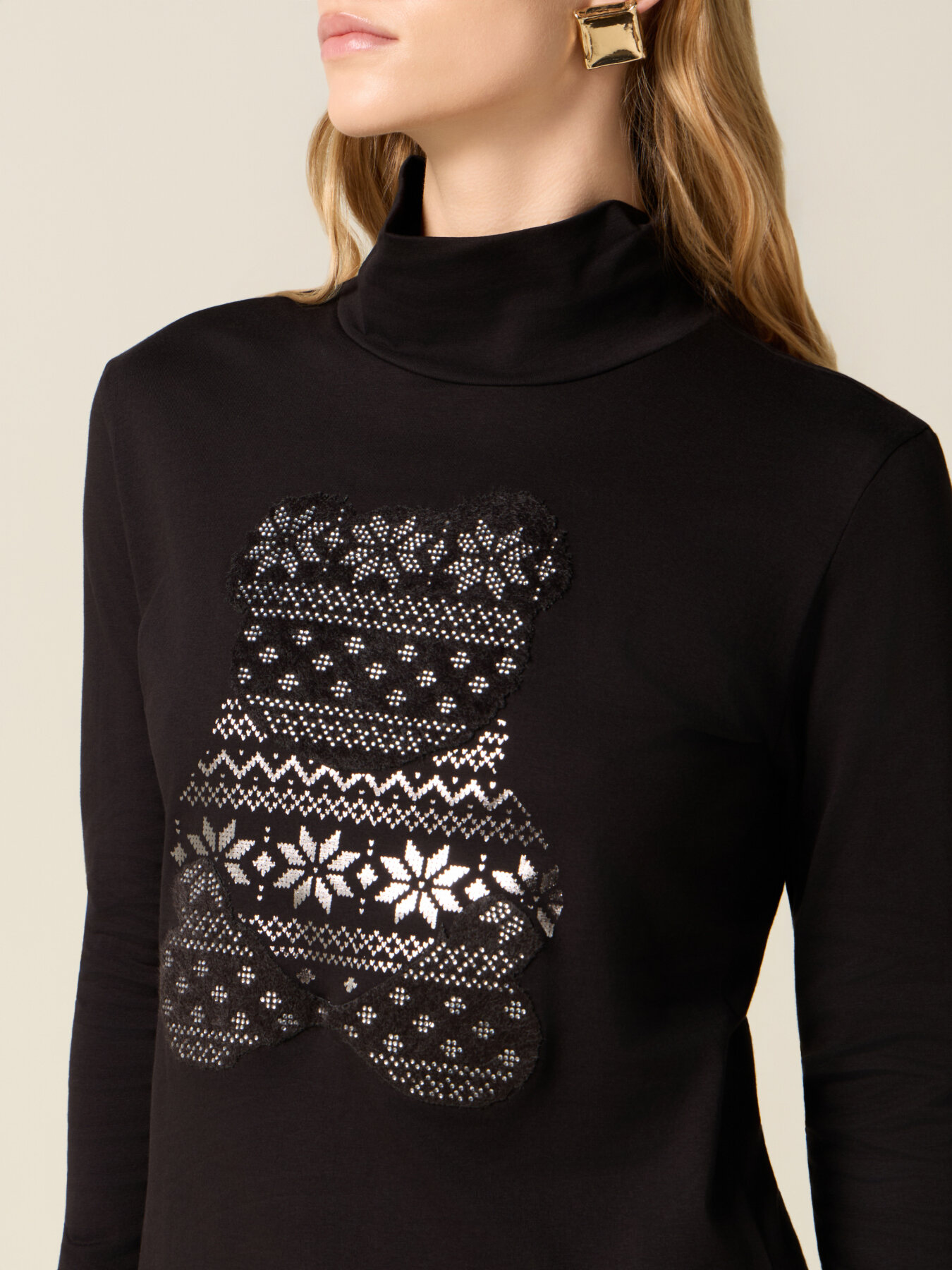 Tricou cu guler înalt cu imprimeu image number 2