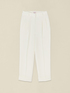 Pantaloni din țesătură cr&ecirc;pe cu pense image number 4